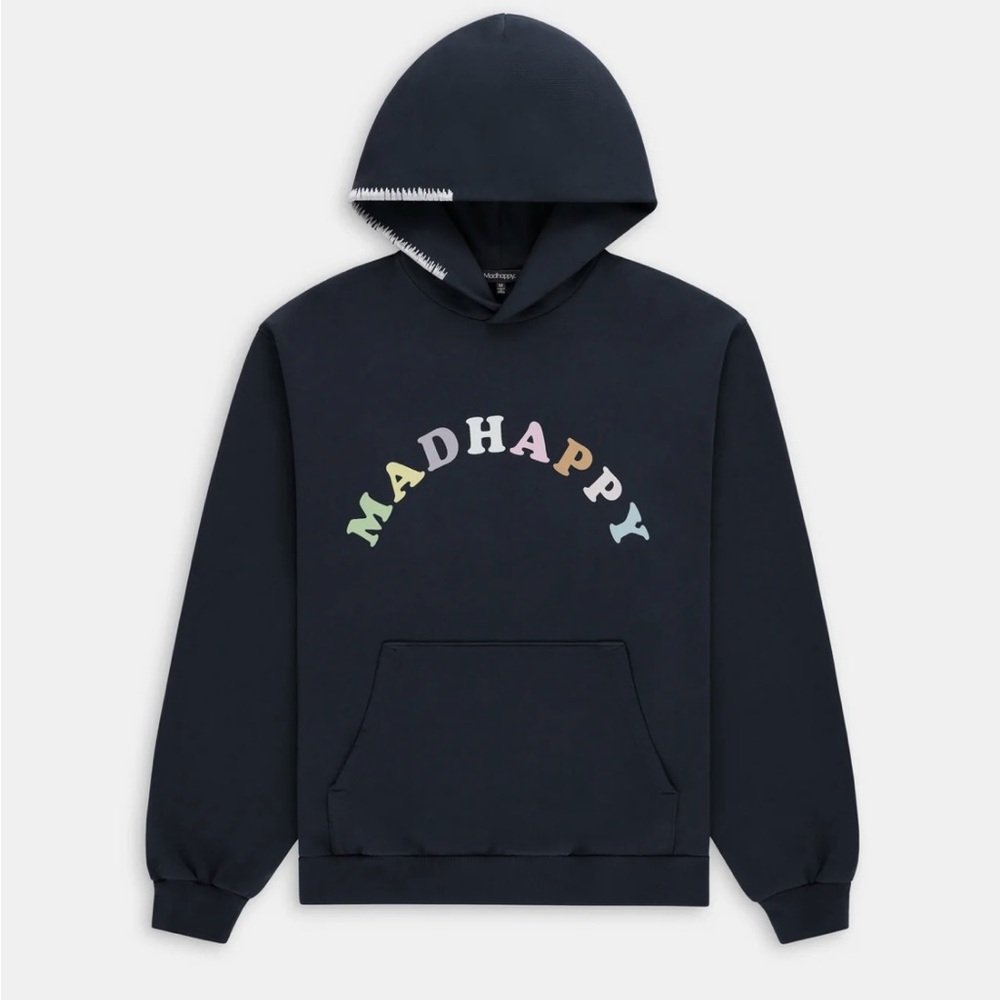 MADHAPPY size medium Pastels French Terry Hoodie Navy Blue MADE IN AMERICA